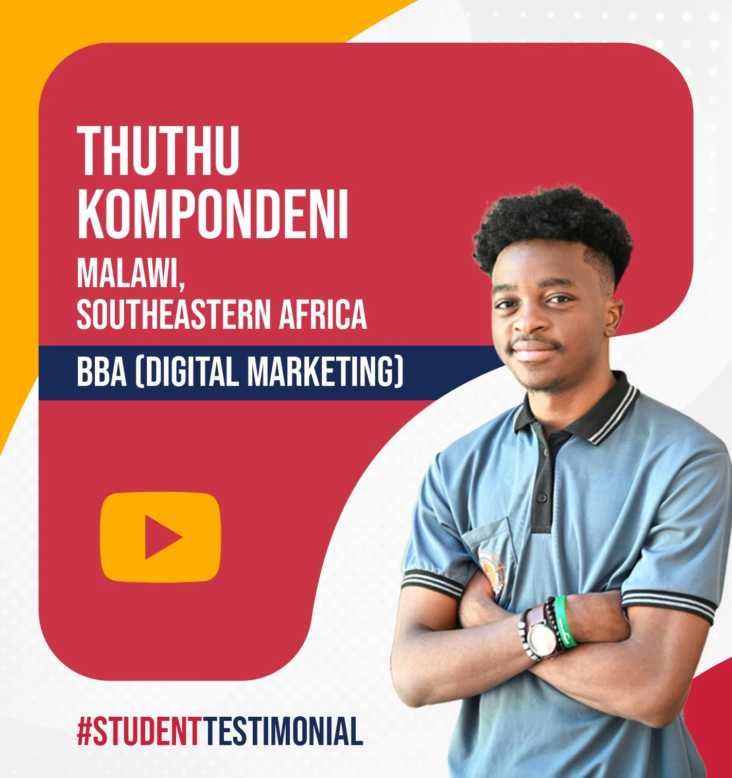 Student testimonial card