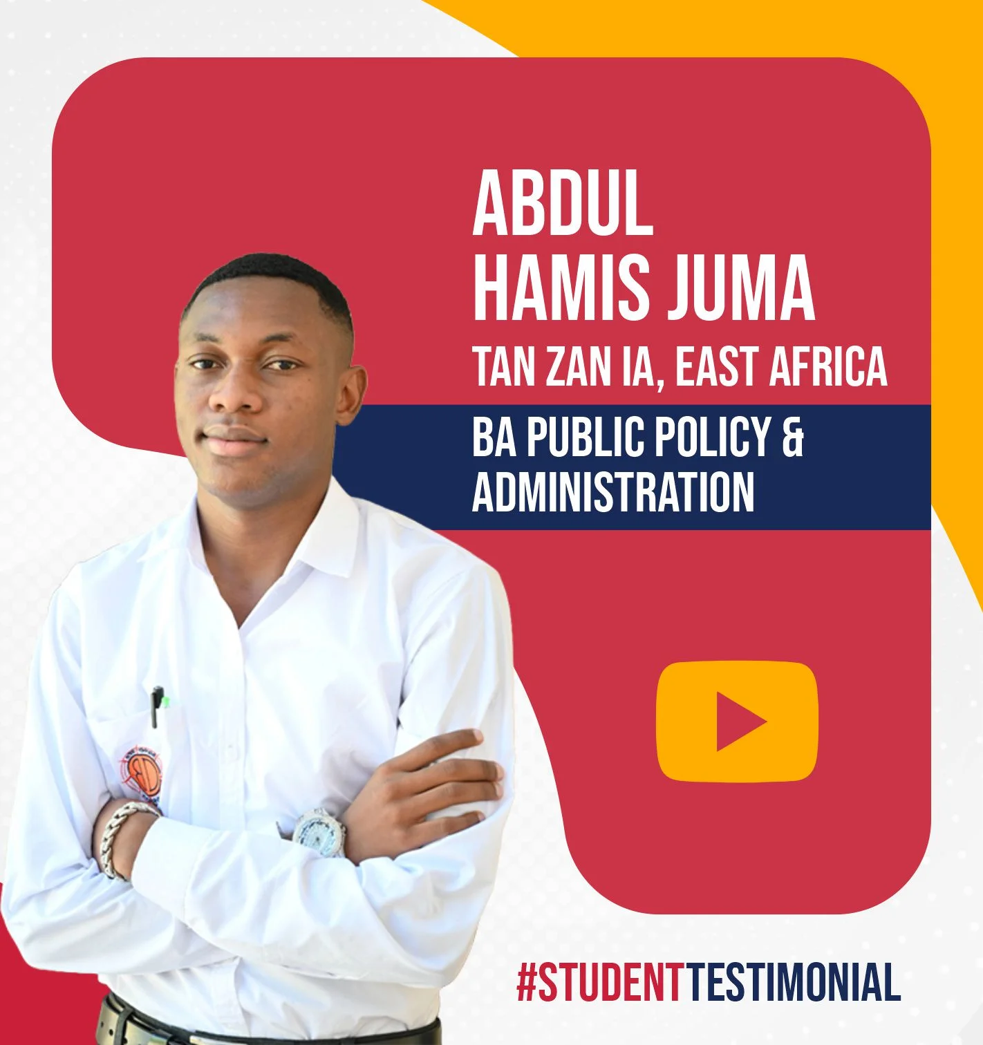 Student testimonial card